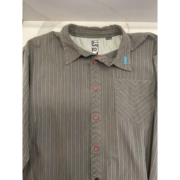 LOST Enterprises Mens Long Sleeve Striped Button Down Shirt Surf Size XL - Picture 3 of 10